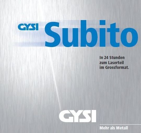 Gysi Subito: Die Gysi AG unterstütz ihre Kunden neu mit einem Schnellservice für Laserteile im Grossformat. Gysi Subito: Die Gysi AG unterstütz ihre Kunden neu mit einem Schnellservice für Laserteile im Grossformat.