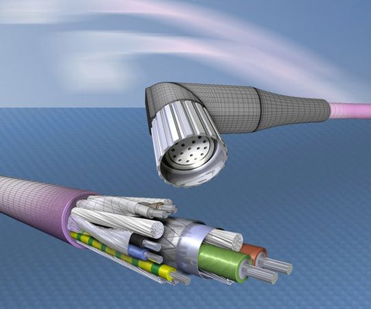 Roboterleitung mit MouldConnect-Winkelstecker Roboterleitung mit MouldConnect-Winkelstecker