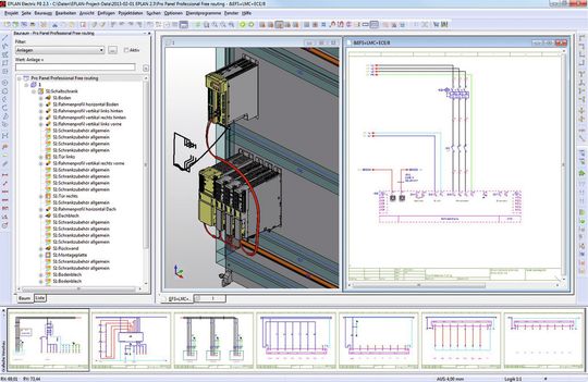 Erweiterungen in Eplan Pro Panel ermöglichen ein freies Verlegen von Kabeln, Drähten und Schläuchen. Erweiterungen in Eplan Pro Panel ermöglichen ein freies Verlegen von Kabeln, Drähten und Schläuchen.