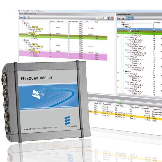 Die Konfigurationssoftware FlexConfig RBS ermöglicht eine schnelle und einfache Konfiguration von Gateways zwischen CAN- oder FlexRay-Netzwerken