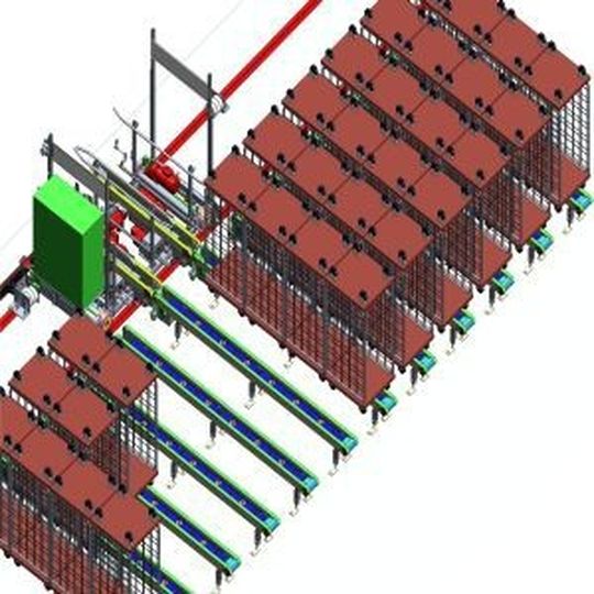 Der neu entwickelte Übertrieb bedient sämtliche Speicherstrecken für Rollbehälter und Paletten. Dadurch können die Energie- und Betriebskosten massiv gesenkt werden. Der neu entwickelte Übertrieb bedient sämtliche Speicherstrecken für Rollbehälter und Paletten. Dadurch können die Energie- und Betriebskosten massiv gesenkt werden.
