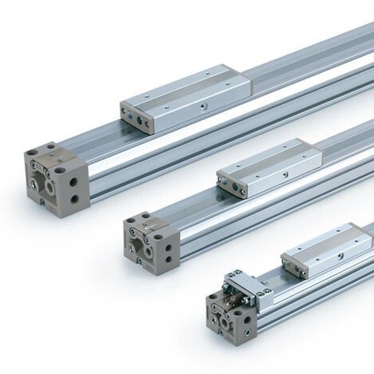 Kolbenstangenlose Bandzylinder der Serien MY1B-Z und MY1H-Z.