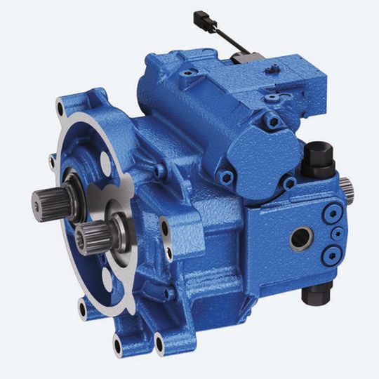 Hydrostatische Kompakteinheit A41CTU mit einem 110-ccm-Verstelltriebwerk und einem 90-ccm-Konstanttriebwerk. Hydrostatische Kompakteinheit A41CTU mit einem 110-ccm-Verstelltriebwerk und einem 90-ccm-Konstanttriebwerk.