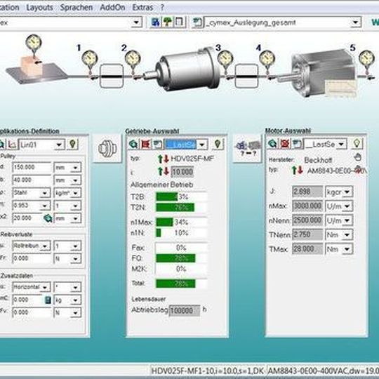 Auslegung eines Hygiene Design-Getriebes HDV+ mit Hilfe der Auslegungssoftware cymex3 von Wittenstein alpha Auslegung eines Hygiene Design-Getriebes HDV+ mit Hilfe der Auslegungssoftware cymex3 von Wittenstein alpha