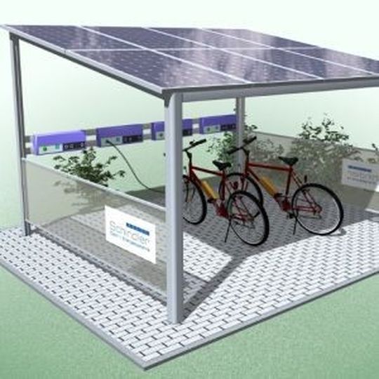 Schindler Alusystemtechnik bietet Veloports an, die mit Sonnenenergie betrieben werden. Schindler Alusystemtechnik bietet Veloports an, die mit Sonnenenergie betrieben werden.