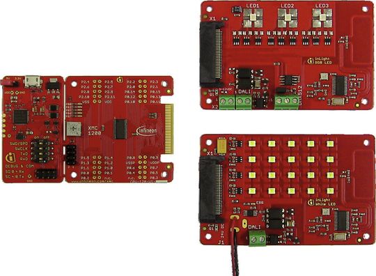 Bild 6: XMC1000 LED Lighting Kit mit LED-Boards für RGB- und weiße LEDs.