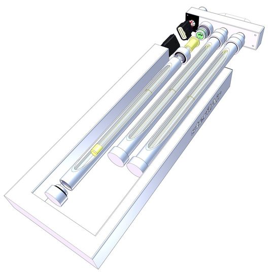 Steril-Air entwickelt bespielsweise Zerlegebandentkeimer. Diese Grafik wurde erstellt mitSolidworks Composer. Steril-Air entwickelt bespielsweise Zerlegebandentkeimer. Diese Grafik wurde erstellt mitSolidworks Composer.