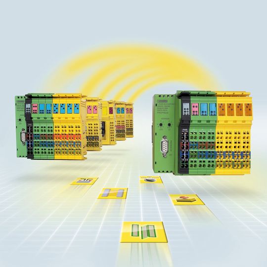 In den I/O-Modulen von Phoenix Contact mit Safety-Bridge-Technology Hier wird die Sicherheitsfunktion direkt in den I/O-Modulen verarbeitet. Ddie Sicherheitssteuerung und das sichere Feldbussystem werden überflüssig. In den I/O-Modulen von Phoenix Contact mit Safety-Bridge-Technology Hier wird die Sicherheitsfunktion direkt in den I/O-Modulen verarbeitet. Ddie Sicherheitssteuerung und das sichere Feldbussystem werden überflüssig.
