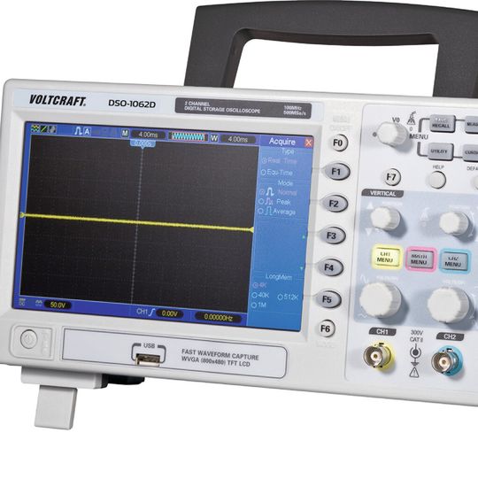 Oszilloskope: Das Digitalangebot von VOLTCRAFT beginnt mit dem DSO-1062D 2-Kanal-Digital-Speicheroszilloskop zum Preis von unter 360 €.