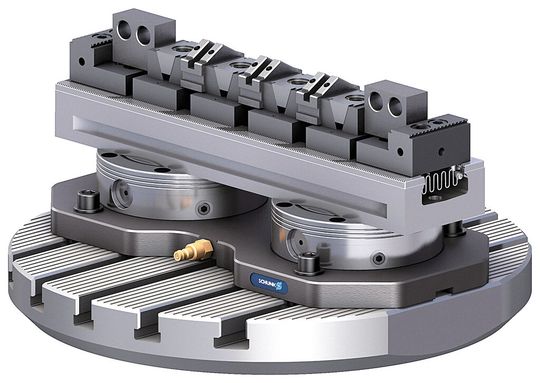 If slim chuck jaws are used on a on the unit, several parts can be clamped. If slim chuck jaws are used on a on the unit, several parts can be clamped.