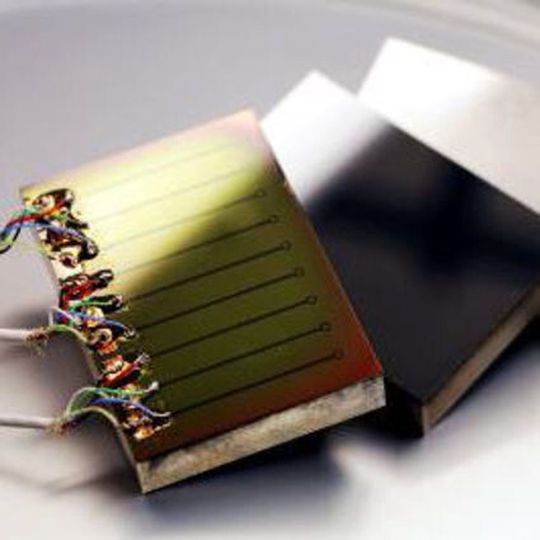 Sensormodul mit vollständigem Dünnschichtsystem.