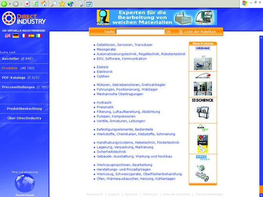 Die Homepage: Im Mittelpunkt stehen die Produkte, fünf Sprachen garantieren Internationalität. Die Homepage: Im Mittelpunkt stehen die Produkte, fünf Sprachen garantieren Internationalität.