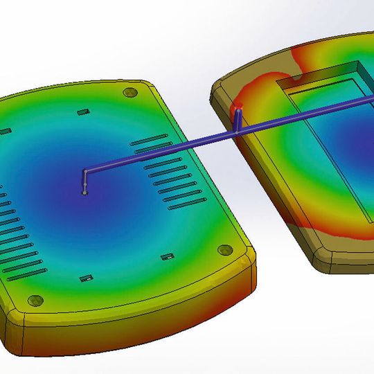 Bild 1: Unausgeglichene Füllungen wie in diesem Familienwerkzeug lassen sich mit der Simulationssoftware für Kunststoffteile vermeiden.
