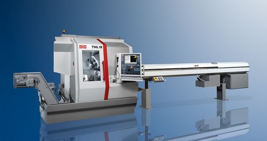 Le nouveau tour CNC TRAUB TNL 18 7-B correspond bien aux marchés ciblés par le SIAMS.