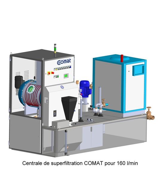 Vue semi-transparente de la centrale de superfiltration COMAT 1F14.