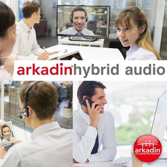 Die hybride Audio-Funktion des Arkadin-Video-Service ermöglicht den Zugang zu Videokonferenzen über Internet und Festnetz. Die hybride Audio-Funktion des Arkadin-Video-Service ermöglicht den Zugang zu Videokonferenzen über Internet und Festnetz.