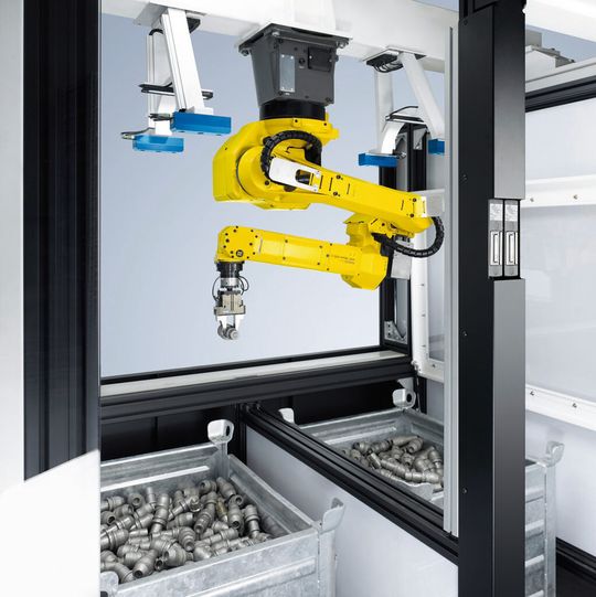 Bild 1: Zwei Ensenso N10 Stereo-3D-Kameras sind pro Kiste stationär installiert. Bild 1: Zwei Ensenso N10 Stereo-3D-Kameras sind pro Kiste stationär installiert.