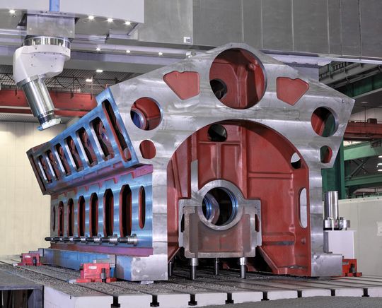 Portal milling installations with fully hydrostatic bearings are the specialists in precise processing of large parts. They run, as a rule, for 20 to 30 years trouble-free. Portal milling installations with fully hydrostatic bearings are the specialists in precise processing of large parts. They run, as a rule, for 20 to 30 years trouble-free.
