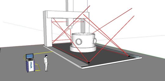 Integrated in a large machine tool, the system is said to continuously monitor machine calibration, and initiates compensating measures as needed to ensure the dimensional accuracy of the components. Integrated in a large machine tool, the system is said to continuously monitor machine calibration, and initiates compensating measures as needed to ensure the dimensional accuracy of the components.