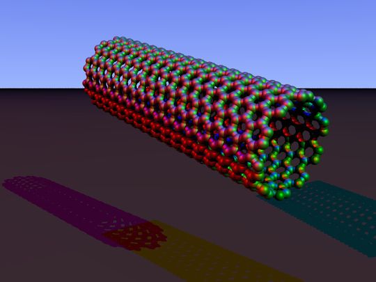 Kohlenstoff Nanoröhre (Computersimulation) Kohlenstoff Nanoröhre (Computersimulation)