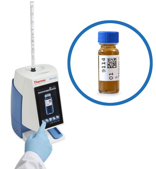 Mit dem neuen System können Vials leserlich beschriftet werden. Mit dem neuen System können Vials leserlich beschriftet werden.