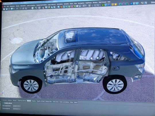 Crashsimulationsdaten in der Delta-Gen 3D-Vidualisierungssoftware aufbearbeitet. Crashsimulationsdaten in der Delta-Gen 3D-Vidualisierungssoftware aufbearbeitet.