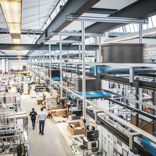 Warenlagerung und Bereitstellung sowie Montage und Produktion sollen intelligent miteinander zu verknüpft werden, um so einen durchgängigen automatisierten Materialfluss zwischen allen Produktions- und Montagebereichen zu realisieren. Warenlagerung und Bereitstellung sowie Montage und Produktion sollen intelligent miteinander zu verknüpft werden, um so einen durchgängigen automatisierten Materialfluss zwischen allen Produktions- und Montagebereichen zu realisieren.