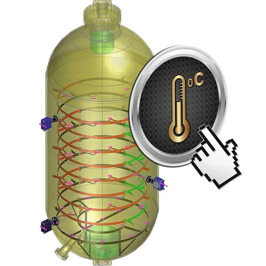 Rohrbündelreaktor mit parallel angeordneten 1,5 bis 6 cm dünnen Rohren. Innerhalb dieser Rohre muss jeweils ein Thermometer mit kleinstmöglichem Querschnitt platziert werden, welches möglichst viele Messpunkte auf der gesamten Länge erfasst. Rohrbündelreaktor mit parallel angeordneten 1,5 bis 6 cm dünnen Rohren. Innerhalb dieser Rohre muss jeweils ein Thermometer mit kleinstmöglichem Querschnitt platziert werden, welches möglichst viele Messpunkte auf der gesamten Länge erfasst.