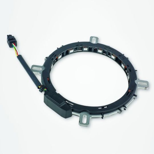 Der neue Single-Coil-Resolver von TE Connectivity ist zur Vollintegration ins Getriebe und damit für nasse Anwendungen ausgelegt. Der neue Single-Coil-Resolver von TE Connectivity ist zur Vollintegration ins Getriebe und damit für nasse Anwendungen ausgelegt.