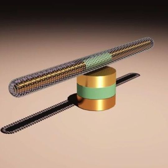 Der von Donglei „Emma“ Fan entwickelte Nanomotor misst weniger als ein Mikrometer. Der von Donglei „Emma“ Fan entwickelte Nanomotor misst weniger als ein Mikrometer.
