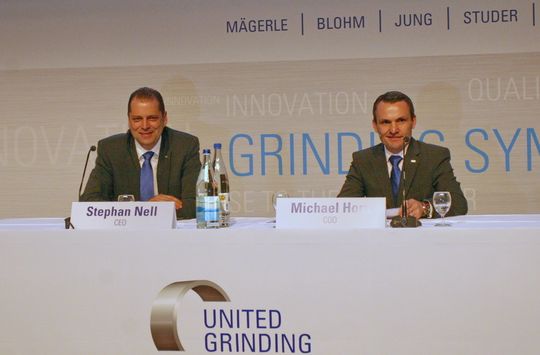 Grinding Symposium der United Grinding Group: CEO Stephan Nell (links) und COO Michael Horn. Grinding Symposium der United Grinding Group: CEO Stephan Nell (links) und COO Michael Horn.