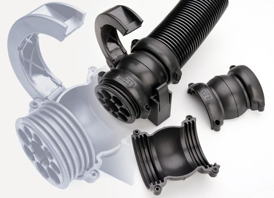 Reiku hat neue Verbindungsgelenke für seine Kabelschutzsysteme im Programm. Sie sind mit den Nennweiten 23 und 36 auf die spezifischen Anforderungen kleiner Industrieroboter abgestimmt.