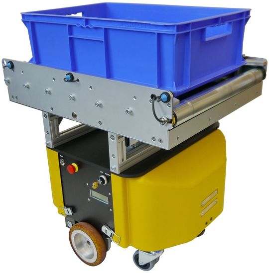 Neobotix zeigt mit dem MT-400 einen autonomen mobilen Roboter, der speziell als kostengünstiges, hoch flexibles Transportsystem entwickelt wurde.