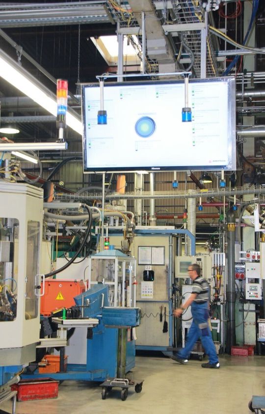TRW Automotive setzt auf Signalgeräte von Werma. Zur Visualisierung von Maschinendaten hat der Automobilkonzern Großbildschirme an unterschiedlichen Stationen im Unternehmen anbringen lassen. TRW Automotive setzt auf Signalgeräte von Werma. Zur Visualisierung von Maschinendaten hat der Automobilkonzern Großbildschirme an unterschiedlichen Stationen im Unternehmen anbringen lassen.