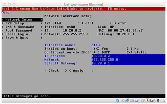 Wird das Menü aktiviert, kann darüber das verwaltete Netzwerk, die Netzwerkschnittstellen, die DNS-Einstellungen und den Zugriff auf das Betriebssystem via Shell-Login konfiguriert werden.
