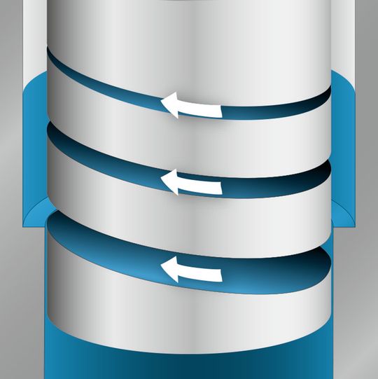 Industriestoßdämpfer mit Wendelnut-Technologie. Industriestoßdämpfer mit Wendelnut-Technologie.