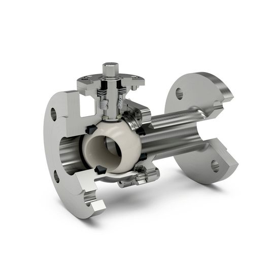 Dank der keramischen Kugel und keramischen Sitzen ist der neue Kugelhahn BR 26 besonders verschleißfest.