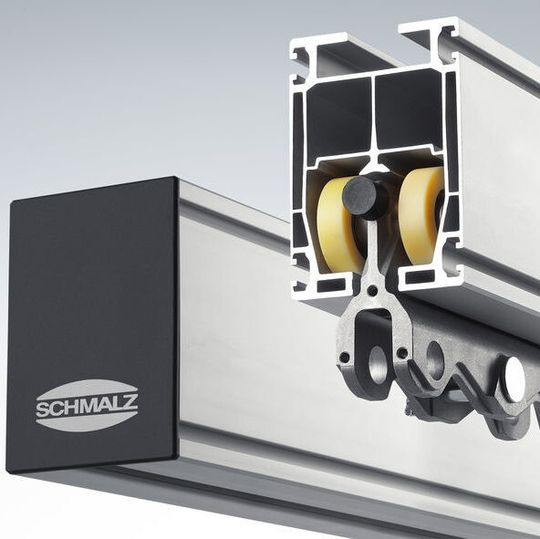 Kranprofil und Transporthänger der neuen Aluminium-Kransysteme von Schmalz punkten durch höhere Belastbarkeit und verbesserte Leichtgängigkeit.