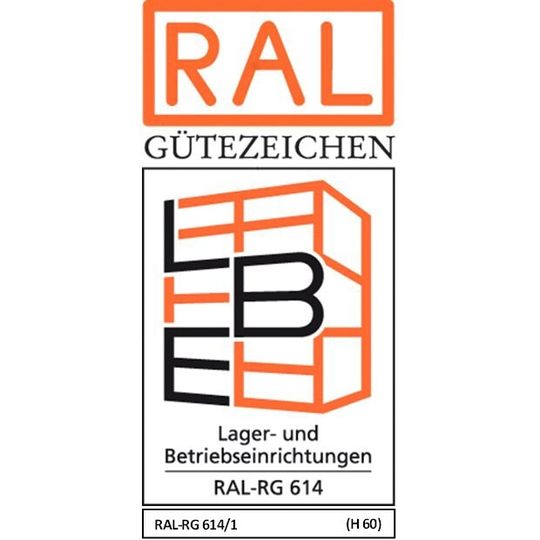 Das Fachbodenregalsystem Typ Bert trägt das RAL-Gütezeichen RAL-RG 614/1. Das Fachbodenregalsystem Typ Bert trägt das RAL-Gütezeichen RAL-RG 614/1.