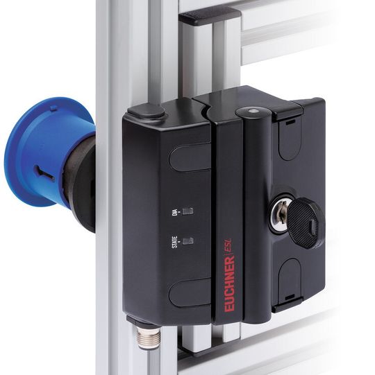 Das ESL von Euchner ist ein kompakter Türgriff für die Absicherung und Überwachung von trennenden Schutzeinrichtungen wie Türen und Klappen bei Maschinen und Anlagen.