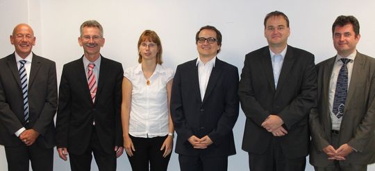 Bei der Gründungsversammlung dabei (v. l.): Herr Wolf (Avira), Herr Philipeit (Sixform), Frau Kroeger (Deutsche Rentenversicherung Bund), Herr Jakubek (Deutsche Telekom), Herr Vogler (Mentana Claimsoft) und Herr Scheffler (brain-scc)