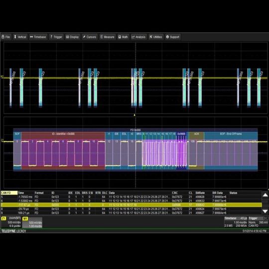 Die CAN FD Trigger- und Decoder-Lösung von Teledyne LeCroy bietet Entwicklungsingenieuren einen Einblick in ihre Systeme durch die korrelierte Darstellung der physikalischen und logischen Ebene eines Signals in einer einzigen Anzeige. Die CAN FD Trigger- und Decoder-Lösung von Teledyne LeCroy bietet Entwicklungsingenieuren einen Einblick in ihre Systeme durch die korrelierte Darstellung der physikalischen und logischen Ebene eines Signals in einer einzigen Anzeige.