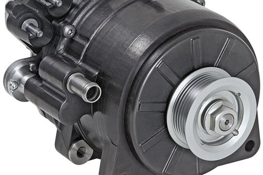 Hybridantrieb ohne Hybridgetriebe: Der Starter-Generator mit 48 Volt und bis zu zehn Kilowatt (hier von Continental) funktioniert auch mit herkömmlichem Riemenantrieb.