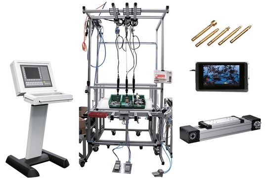 Bild: Moterm II, Montage-Insel, HF-Prüfstifte, Bocube mit Bo-Touch, DuoLine Z 60. Bild: Moterm II, Montage-Insel, HF-Prüfstifte, Bocube mit Bo-Touch, DuoLine Z 60.