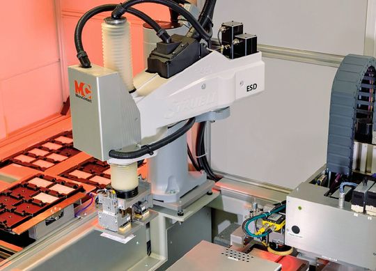 Dank der eingesetzten Stäubli-Roboter konnten Fehlmanipulationen und Maschinenstandzeiten eliminiert werden. Dank der eingesetzten Stäubli-Roboter konnten Fehlmanipulationen und Maschinenstandzeiten eliminiert werden.