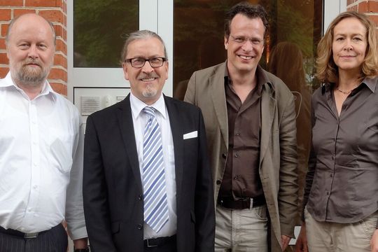 Rolf Bastian, Klaus Meier, Florian Witt und Kirstin Koppehele feiern in diesem Jahr das 25-jährige Firmenjubiläum.