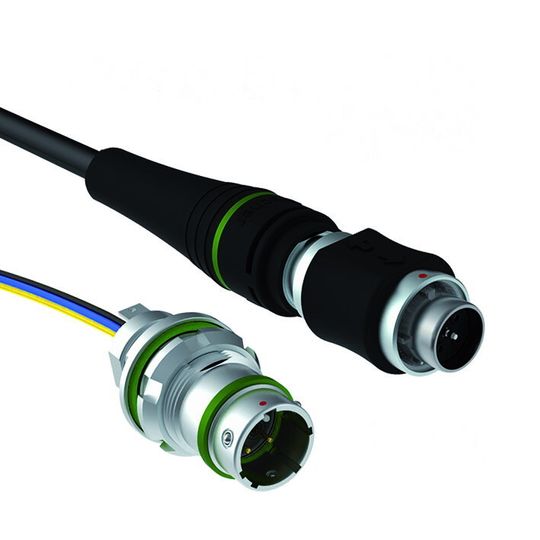 Der neue Hybrid-Steckverbinder von Fischer Connectors vereint zwei optische Kanäle und zwei elektrische Kontakte. Der neue Hybrid-Steckverbinder von Fischer Connectors vereint zwei optische Kanäle und zwei elektrische Kontakte.