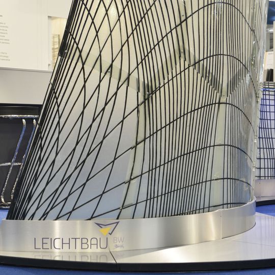 Hybrider Leichtbauweise Der Messepavillon der Leichtbau BW auf der Hannover Messe 2014 ist natürlich in Leichtbauweise gebaut.