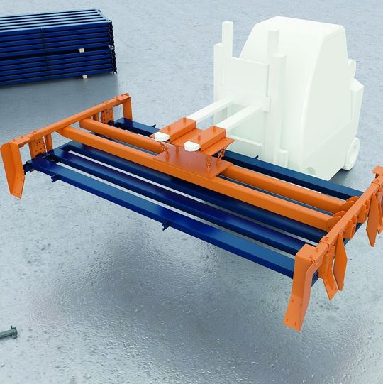 Soll das erstmalige Einlagern von Systempaletten im Blechlager erleichtern: das Stopa Pallet Insertion Tool. Soll das erstmalige Einlagern von Systempaletten im Blechlager erleichtern: das Stopa Pallet Insertion Tool.