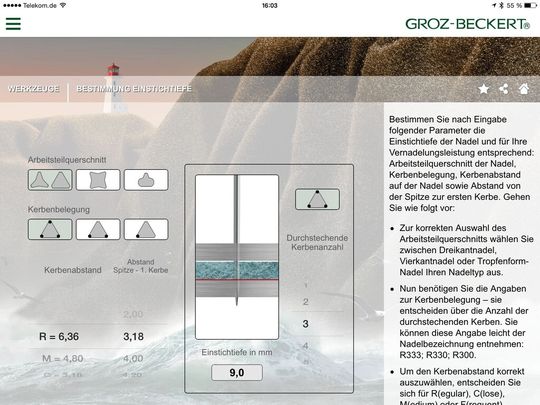 MyGrozBeckert vereint Informationen über das Unternehmen und seine Produkte, mit Hintergrundwissen zur Textilbranche und hilfreichen Berechnungshilfen für den Alltag. MyGrozBeckert vereint Informationen über das Unternehmen und seine Produkte, mit Hintergrundwissen zur Textilbranche und hilfreichen Berechnungshilfen für den Alltag.